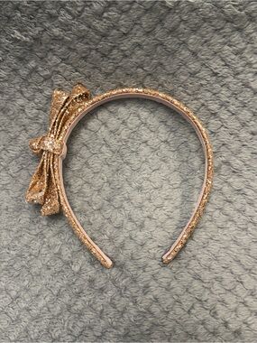 Glitter Rose Gold Bow Headband for Girls Hair Accessory Casual Formal unbranded